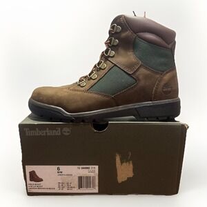 [TB044992214] Grade School Timberland 6 INCH FIELD BOOT JUNIOR 'BROWN GREEN'